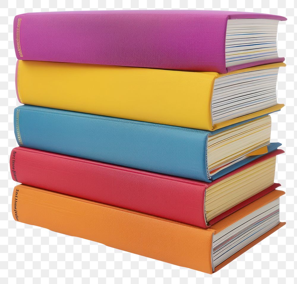 Colorful stack of hardcover books