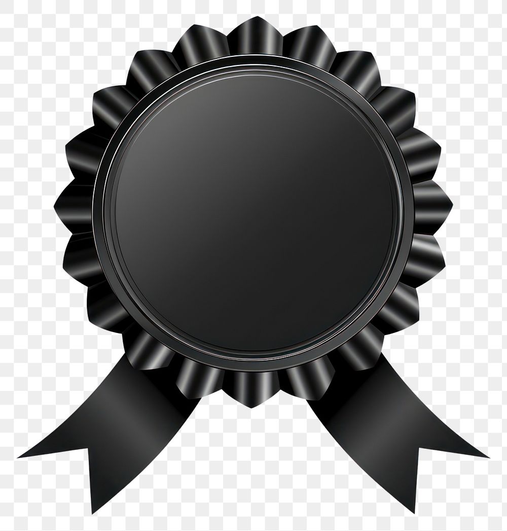 PNG Ribbon award badge icon ribbon black illustration.