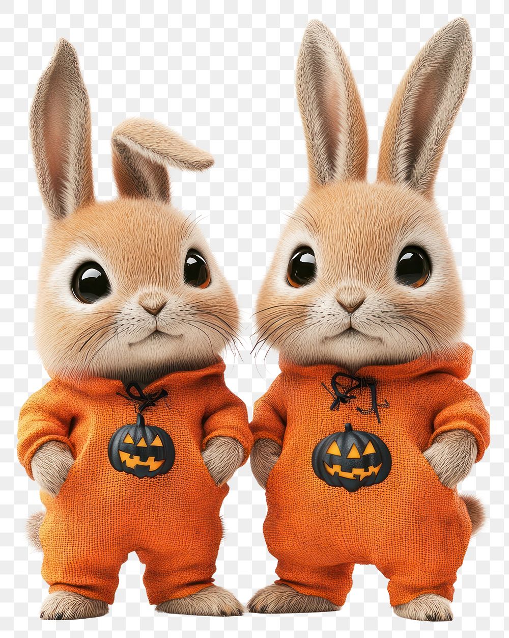 PNG Two cute bunnies bunny halloween costumes.