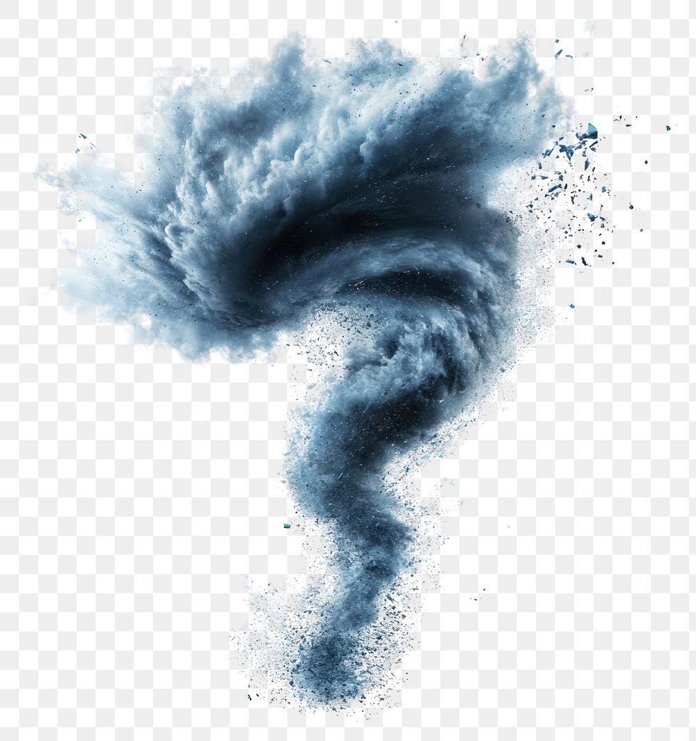 PNG Abstract blue tornado cloud art