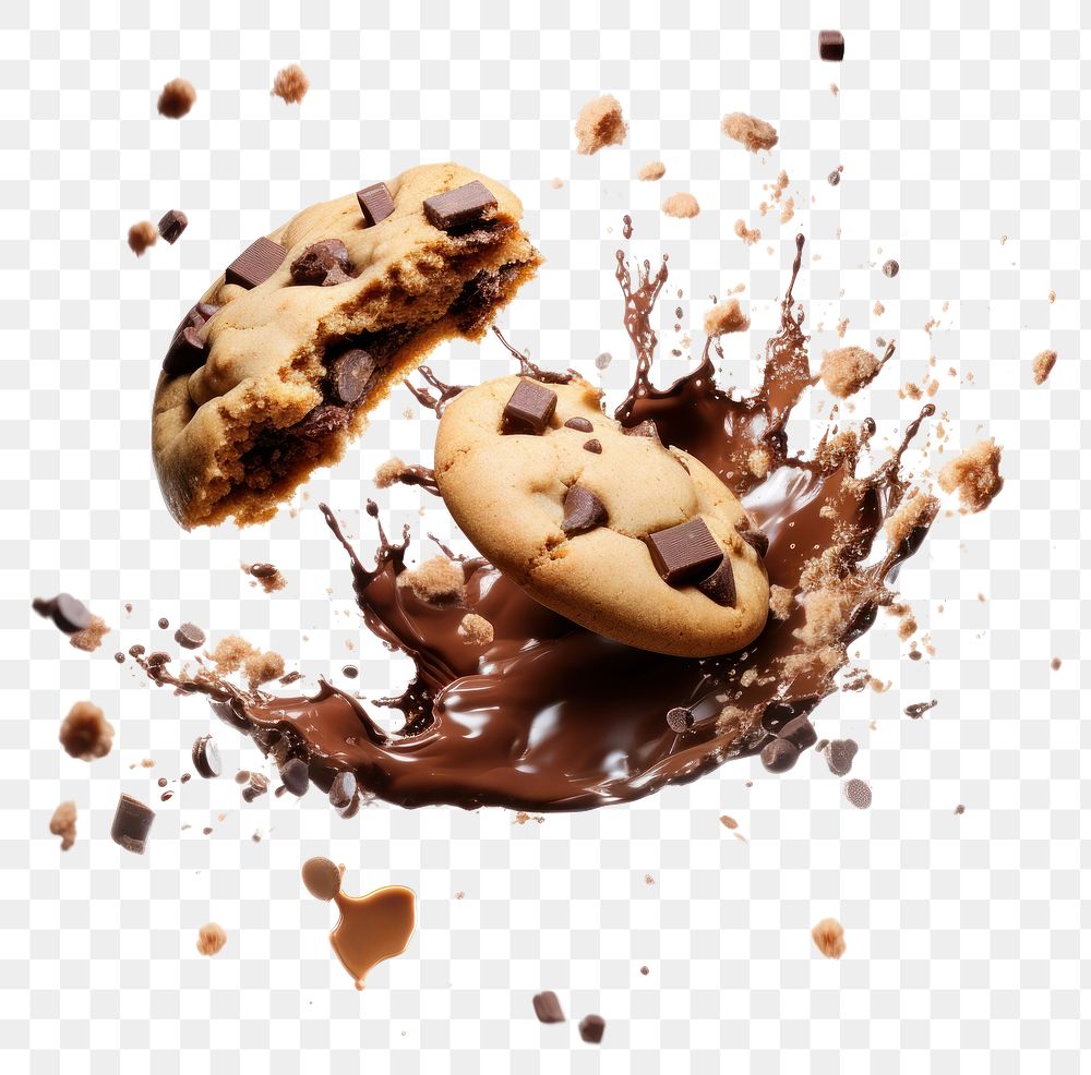 PNG Chocolate chip cookies dessert confectionery explosion.