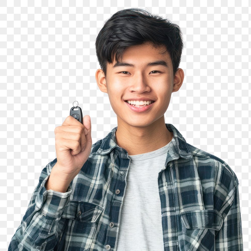 PNG Young man holding car key