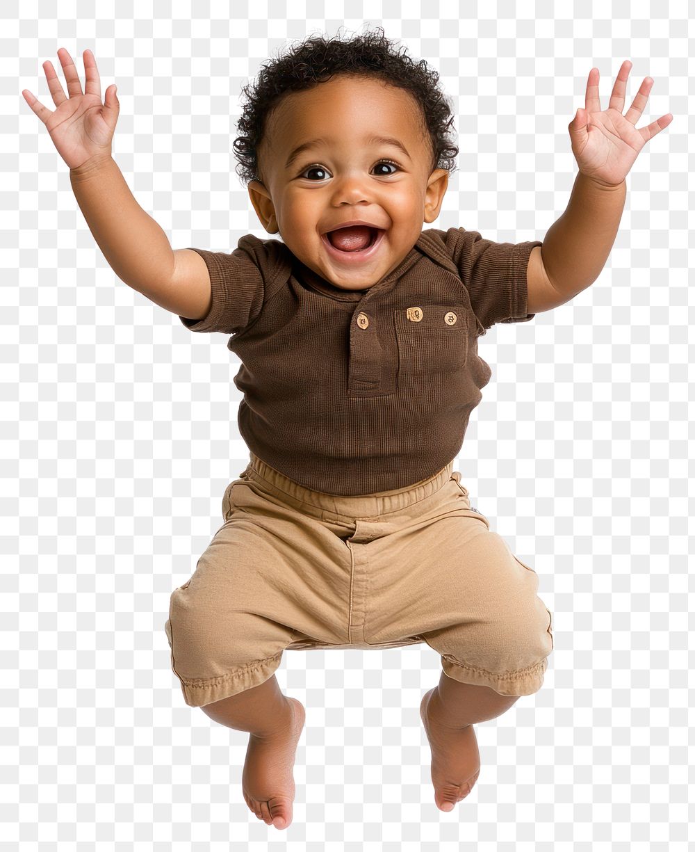 PNG Happy african-american baby boy jumping photo photography.