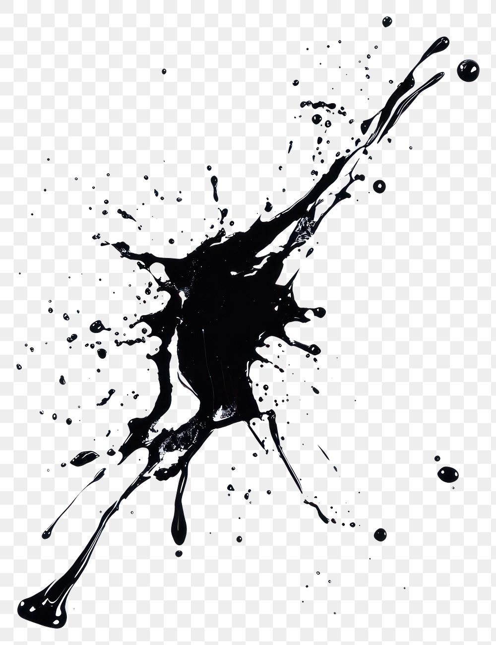 Ink splatter splash abstract contemporary silhouette.