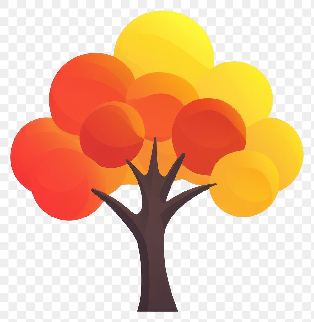 PNG Cartoon tree icon illustration autumn painting.