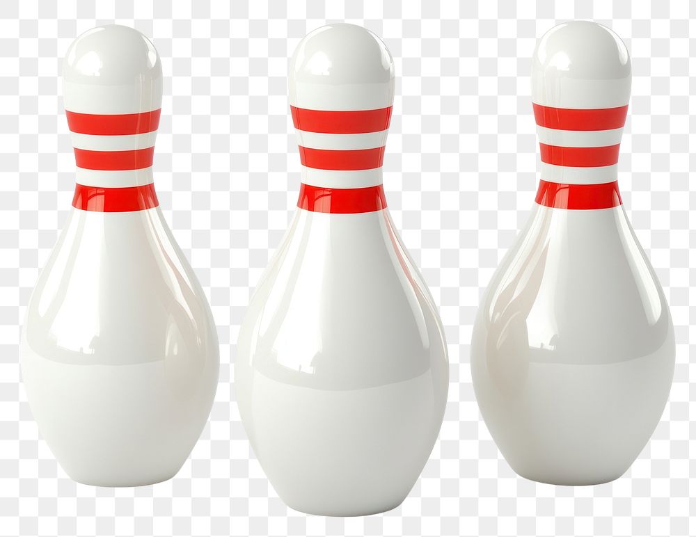 PNG Three bowling pins isolated white