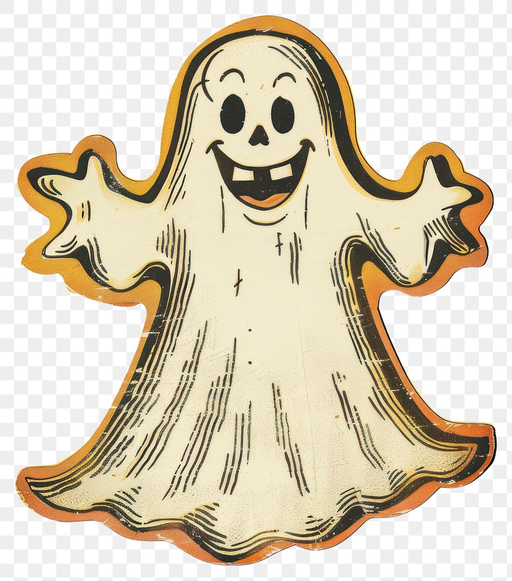 PNG Halloween gaspy ghost toy halloween character vintage.