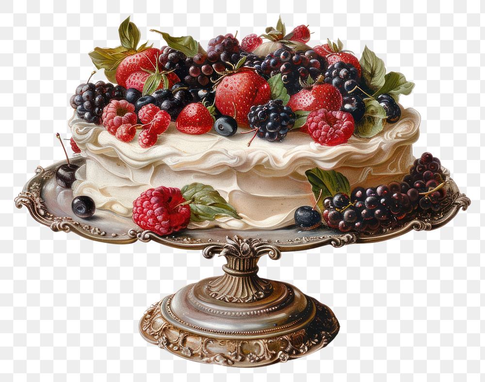 PNG  Short cake illustration dessert berries.