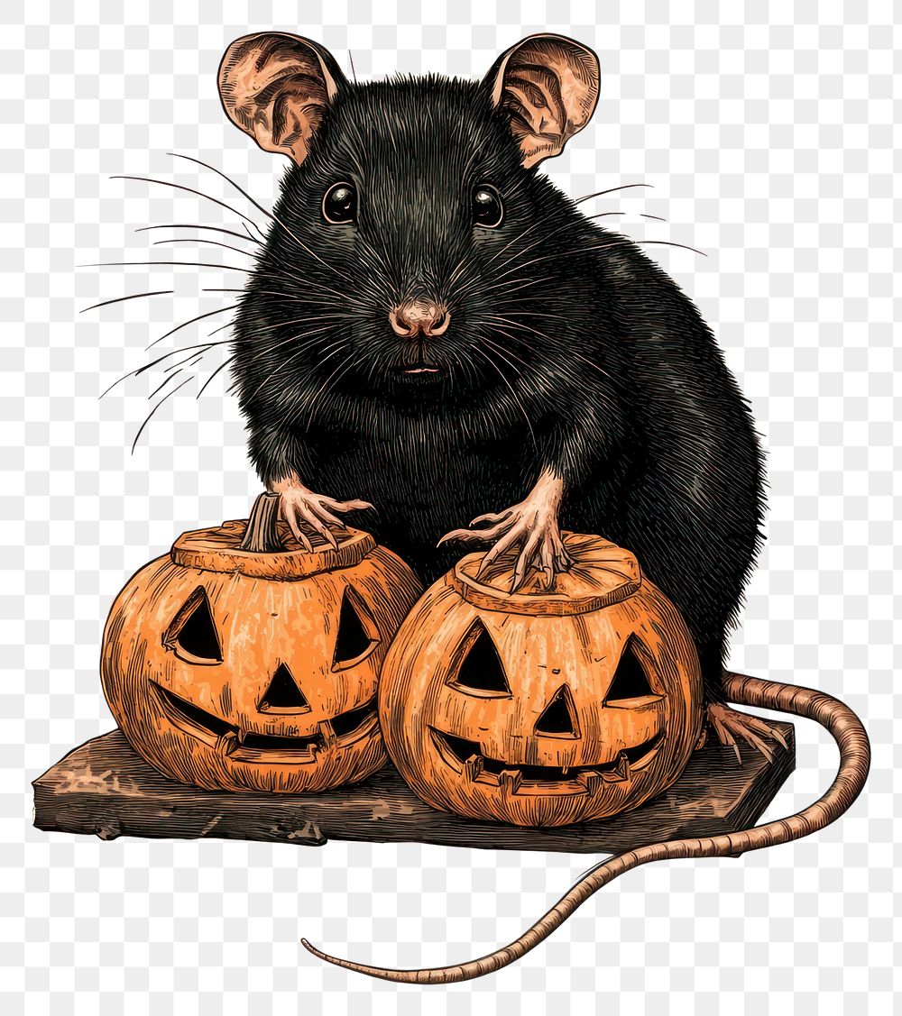 PNG Halloween rat halloween animal cute.