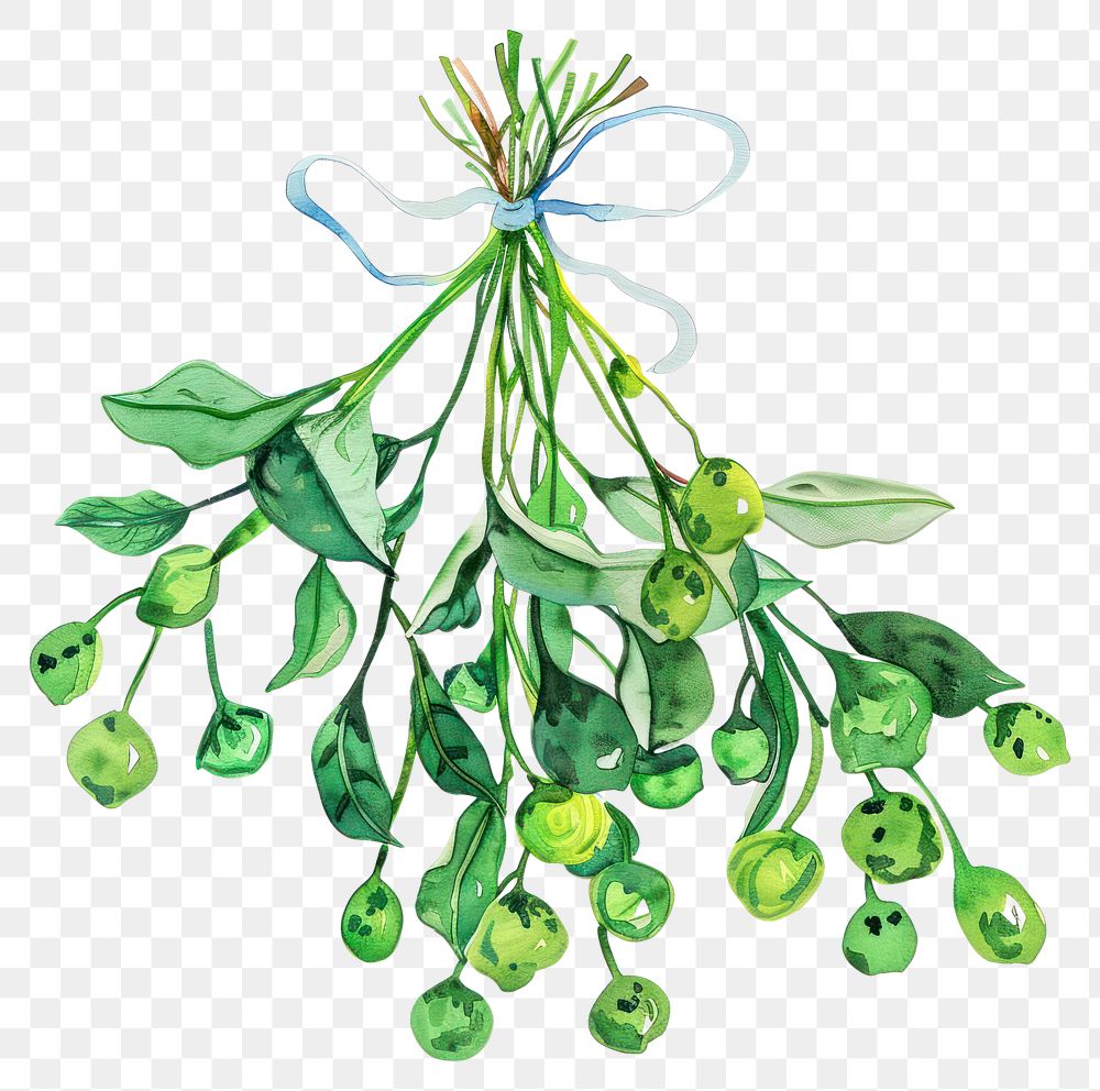 PNG A mistletoe art illustration watercolor.