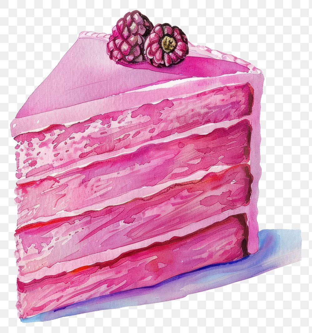 PNG  Delicious raspberry layered cake illustration