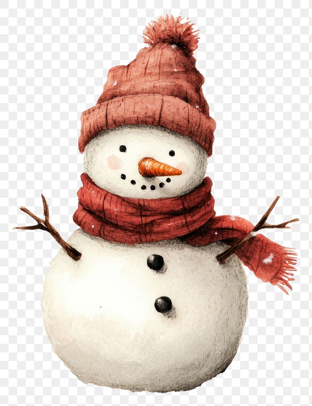 PNG Snowman winter illustration theme.