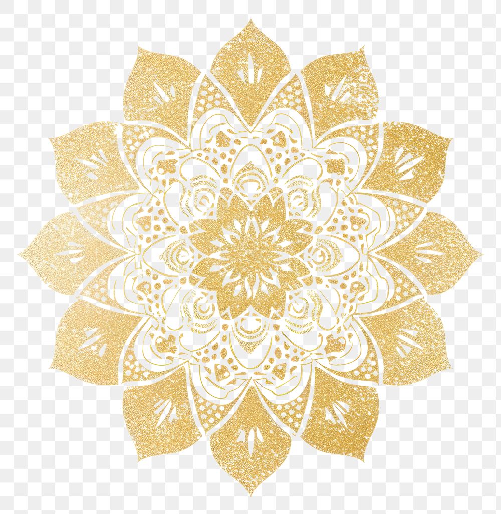 PNG  Gold mandala icon pattern shape art.