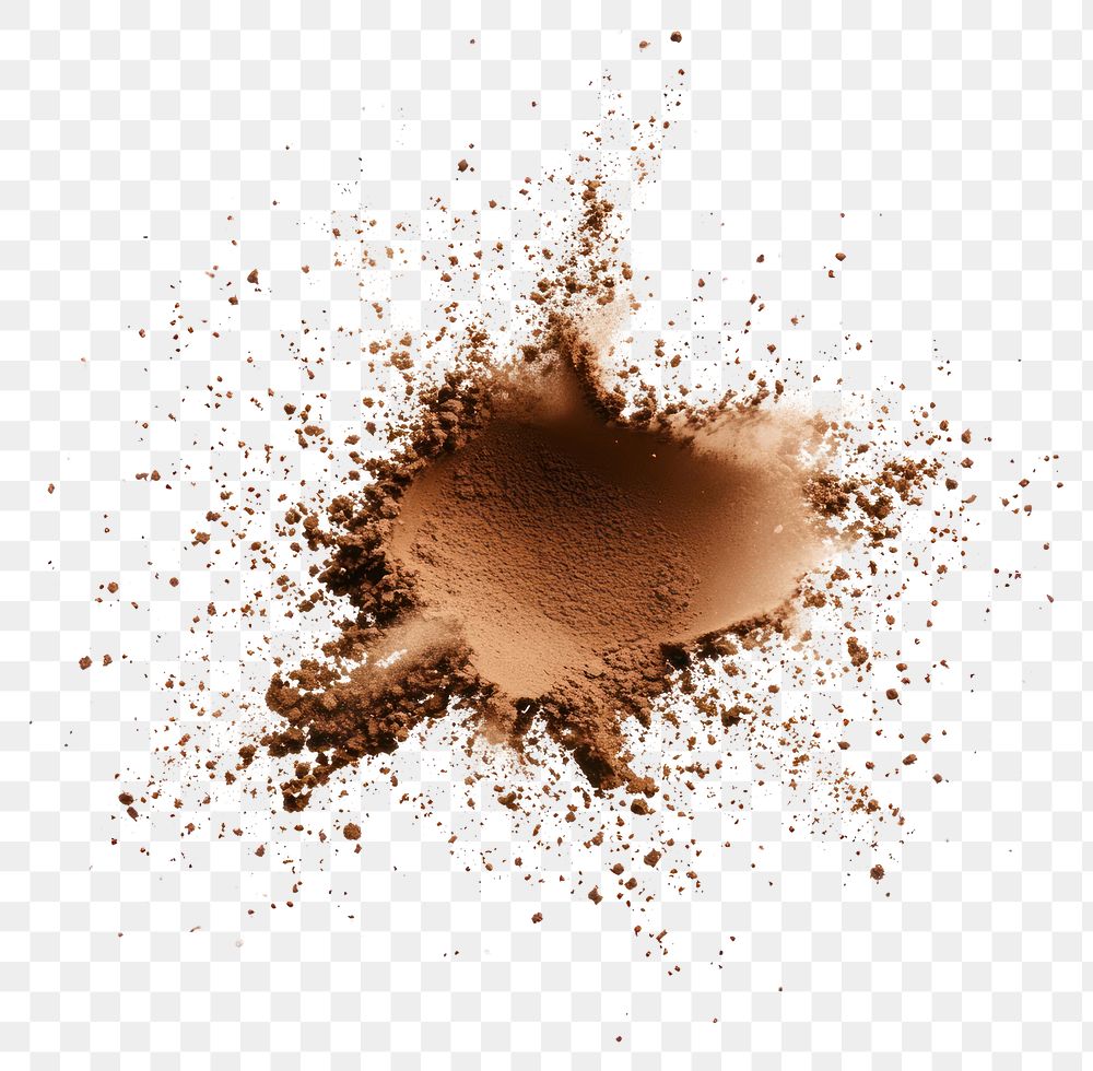 PNG A flying coffee powder splash background cocoa white.