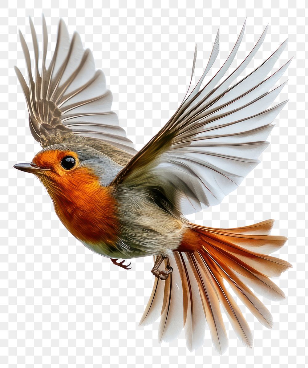 PNG A flying red robin bird photography background white.