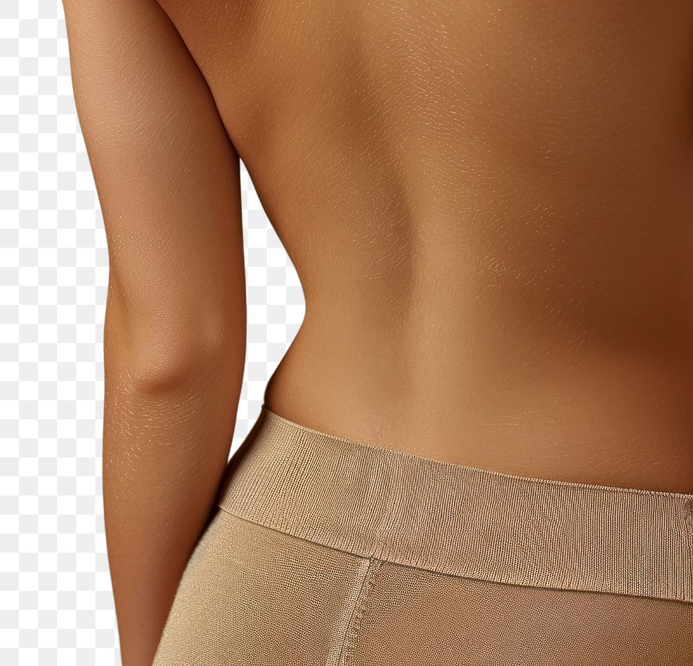 Female waist back view person human skin.