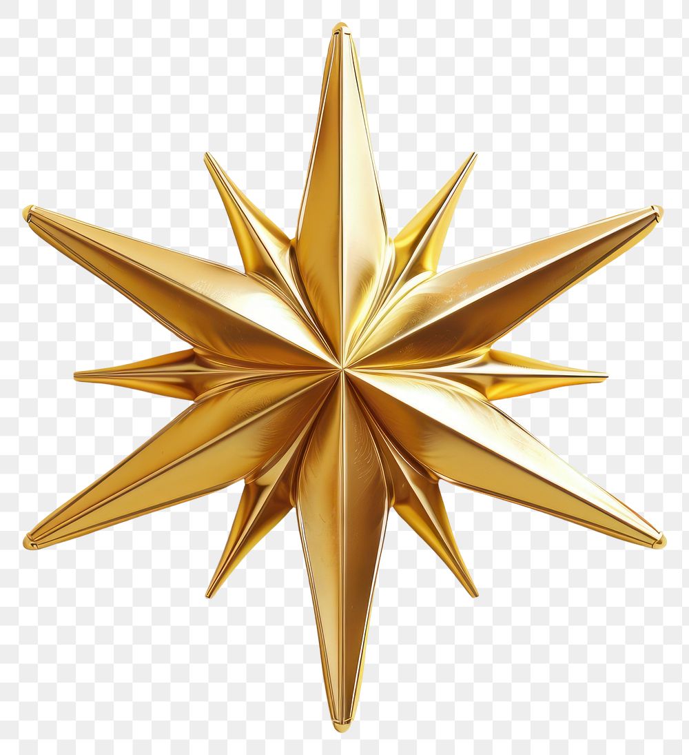 PNG Christmas Silver star gold eight-pointed illustration.