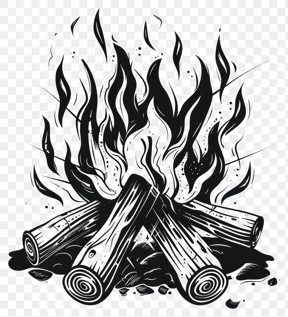 PNG Artistic bonfire wood illustration