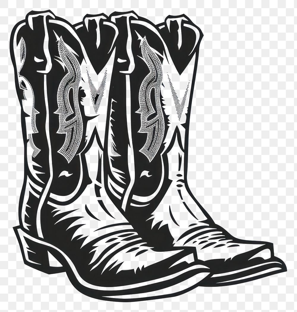 PNG Western cowboy boots illustration art