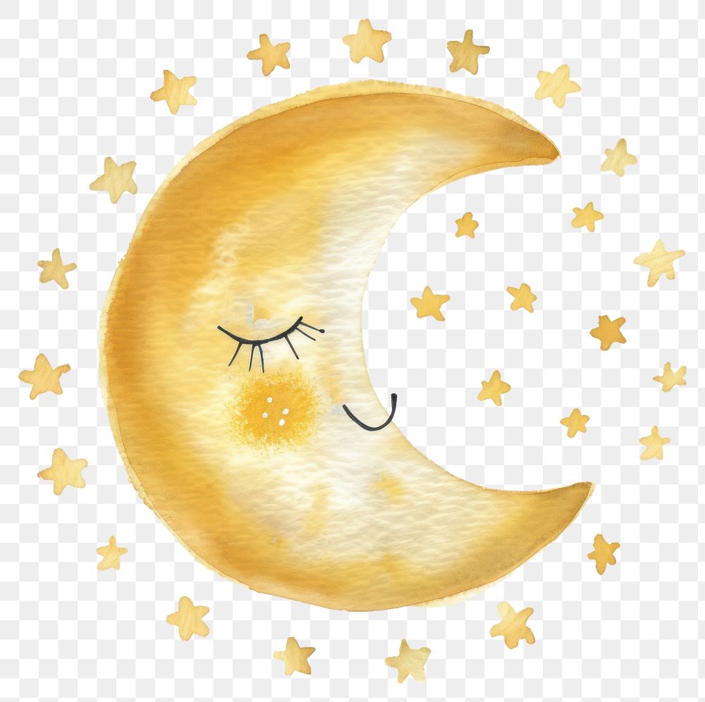 PNG Cute crescent moon illustration