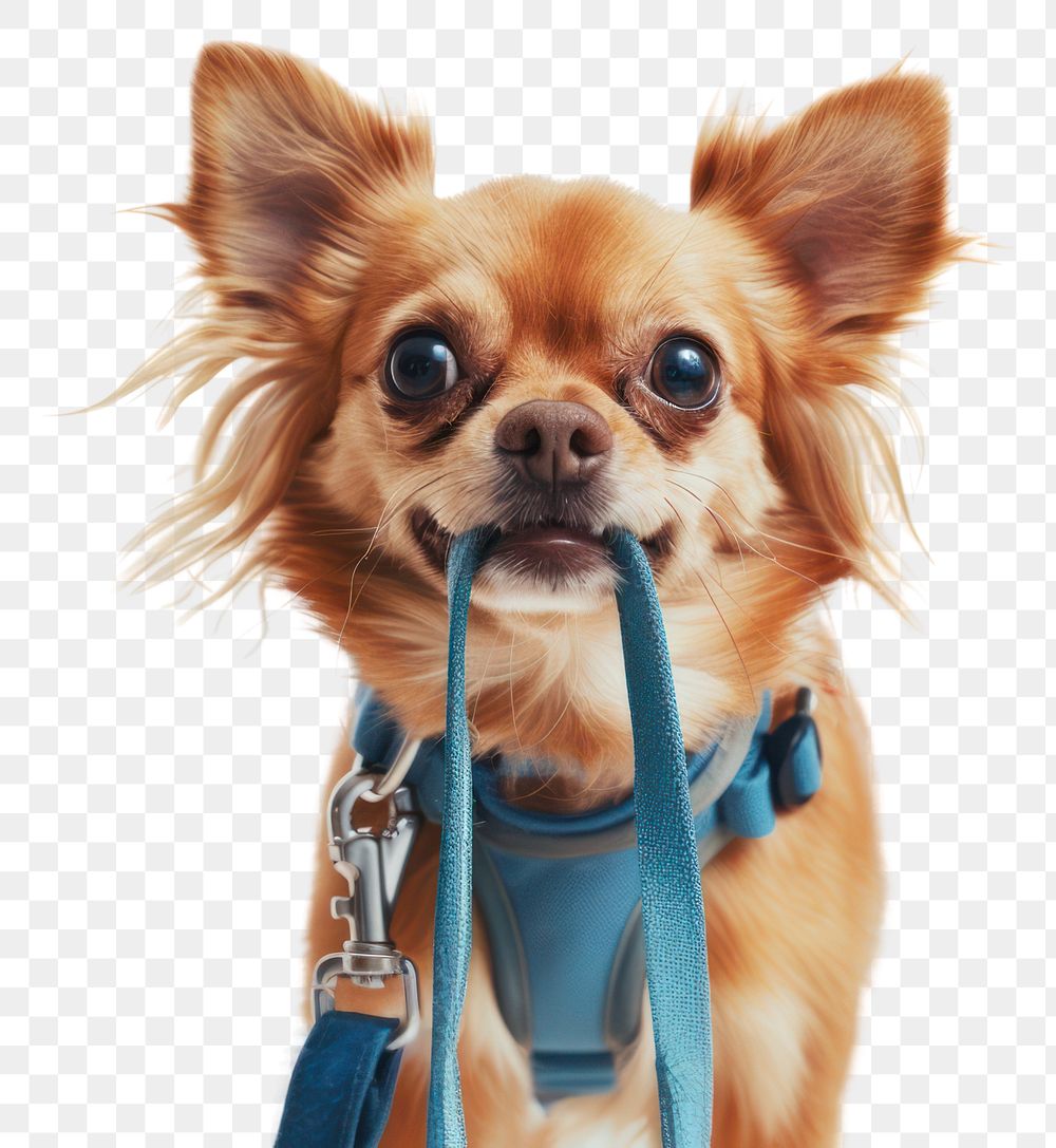 PNG Cute dog holding leash