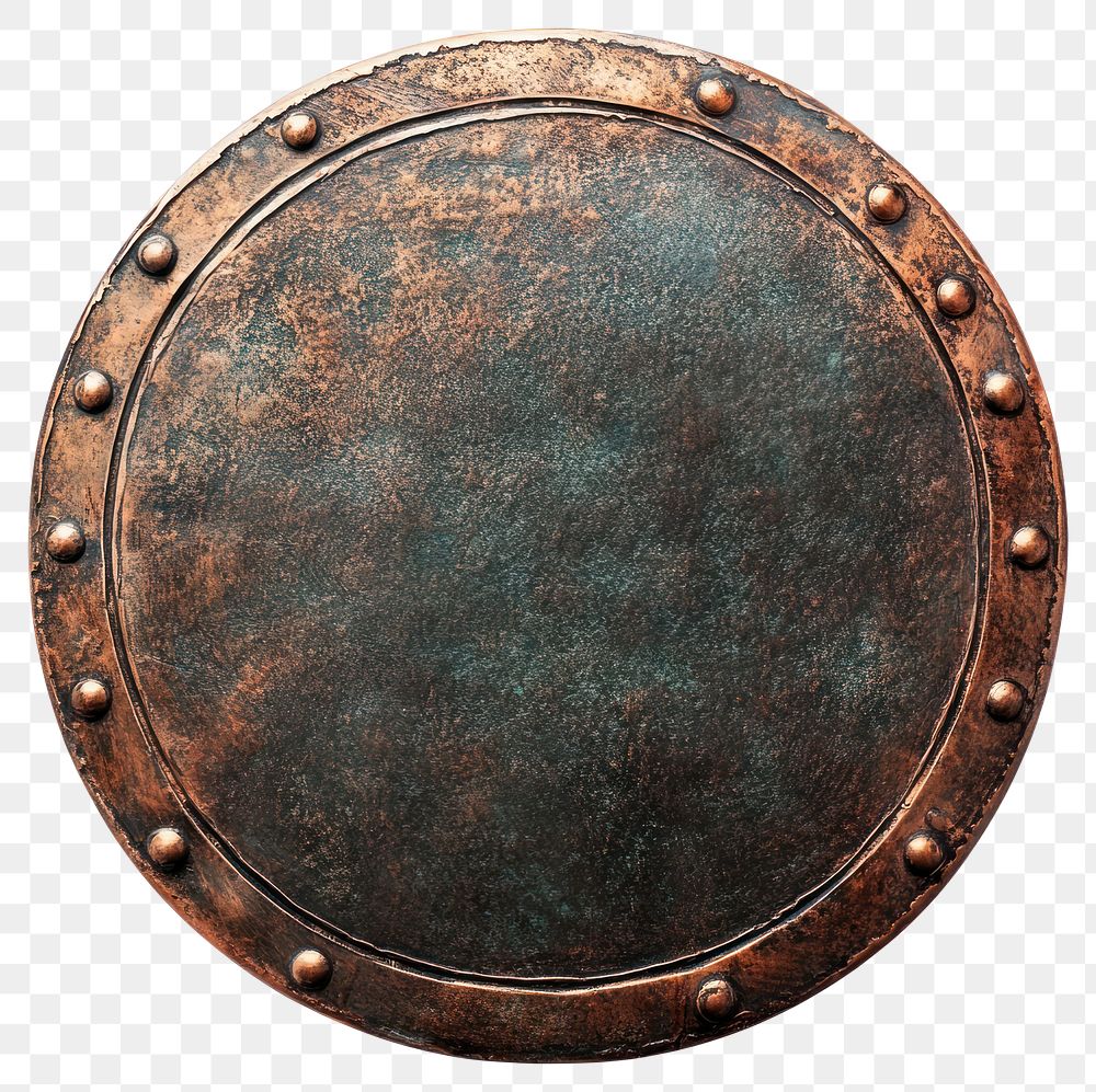 PNG Rustic medieval round metal shield