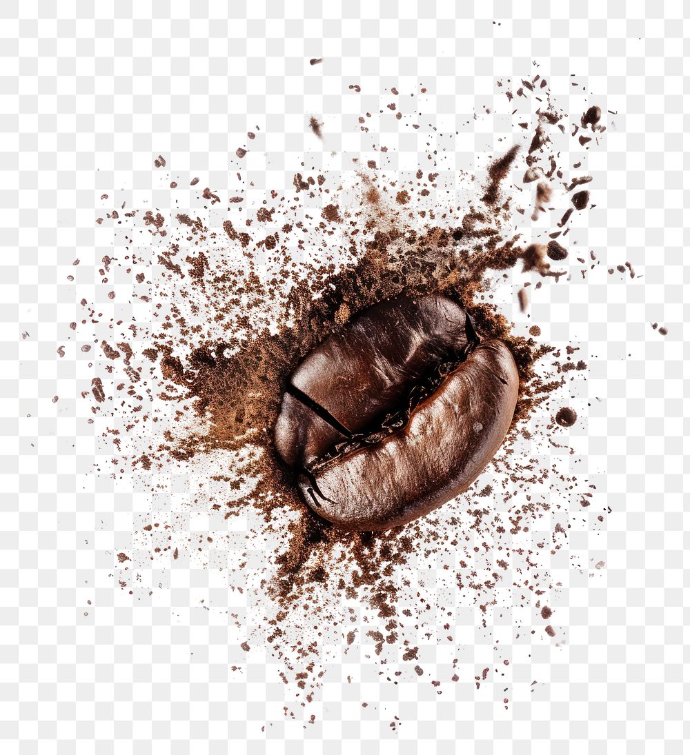 PNG Exploding coffee bean explosion grounds coffee beans.