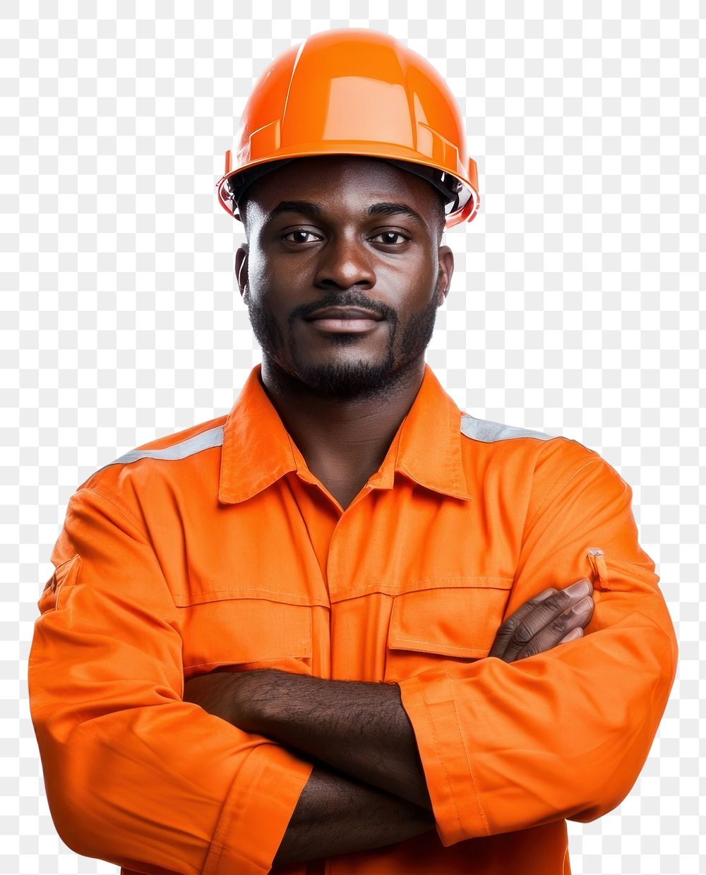 PNG Confident construction worker portrait