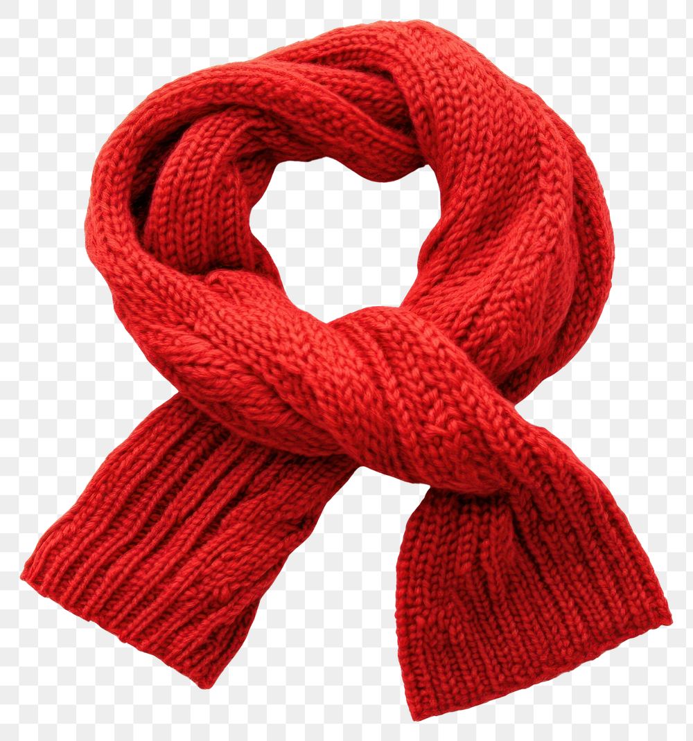 PNG Cozy red knitted scarf