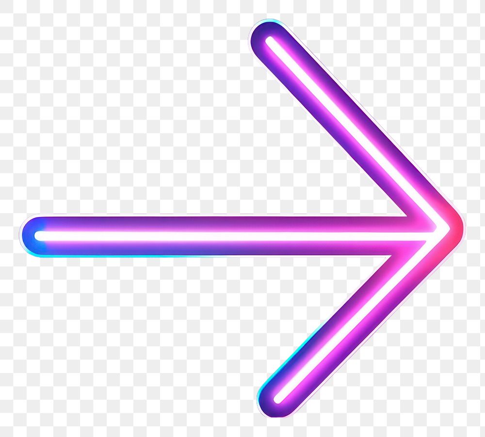 3D render of neon arrow icon light.