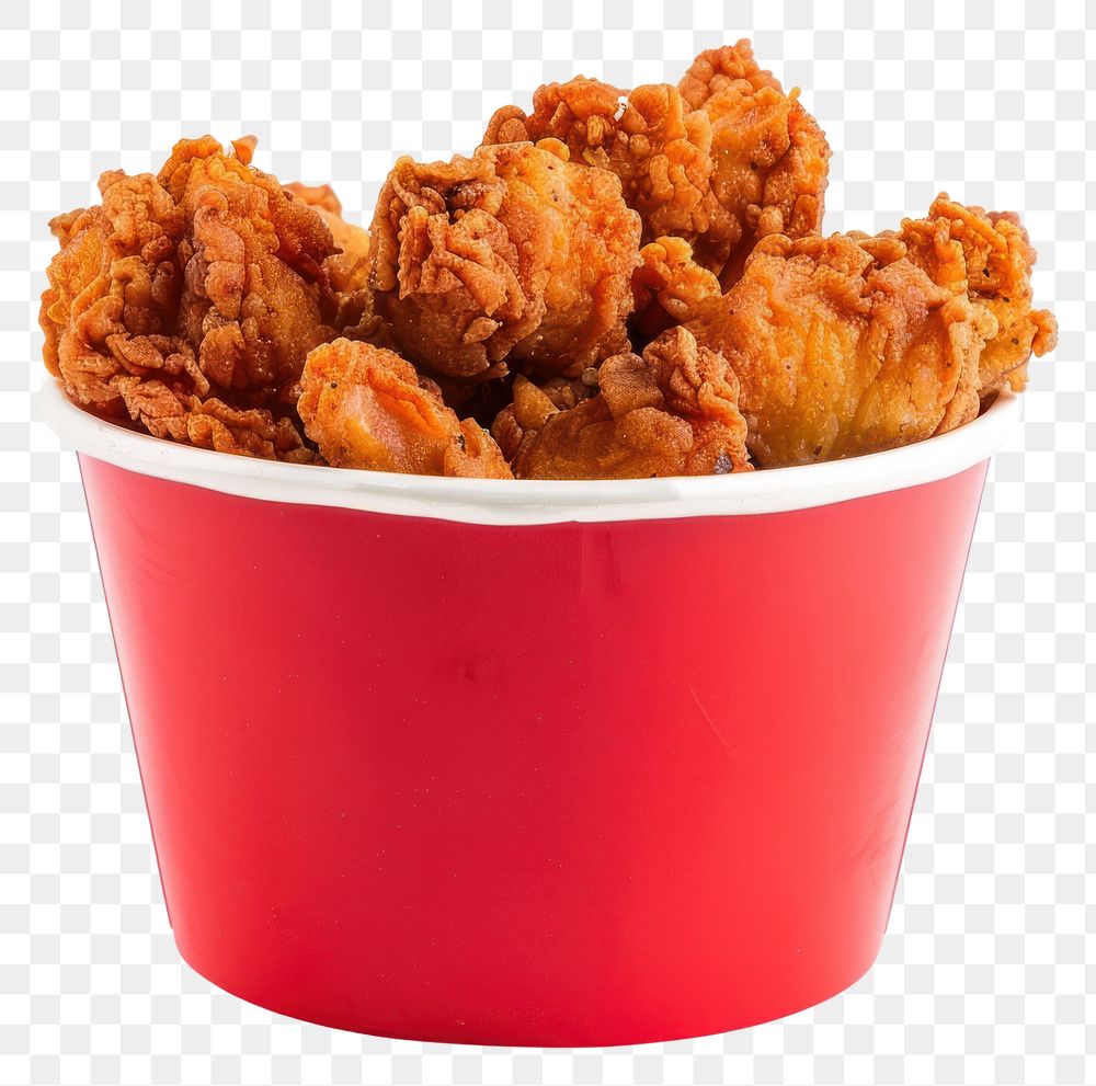 A bucket of fried chicken ketchup food.