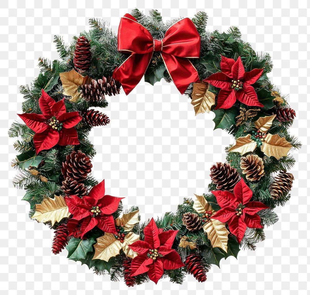 PNG Festive holiday wreath decoration