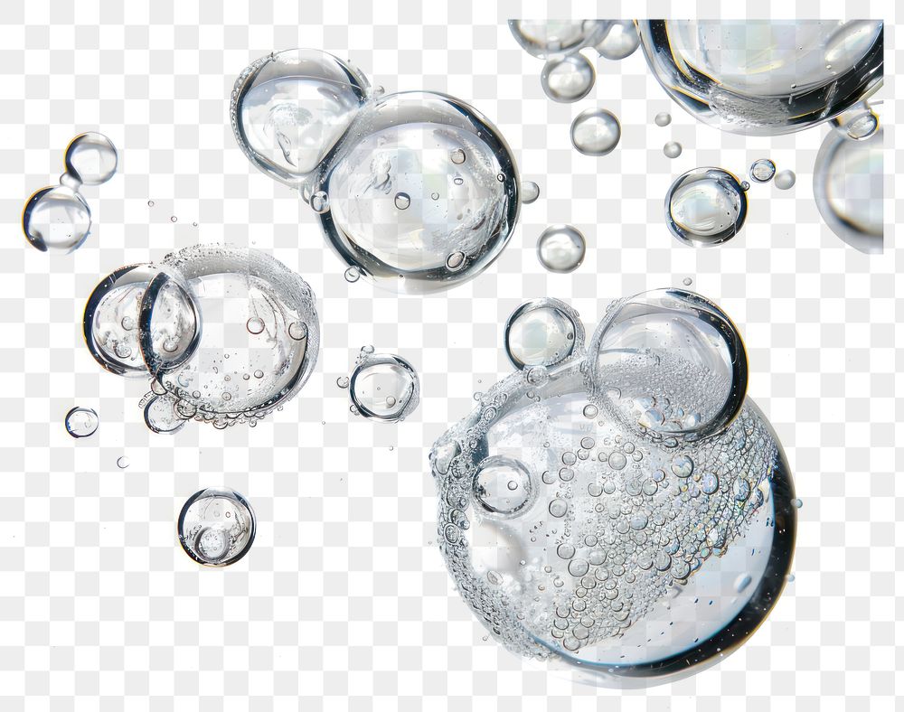 PNG Clear bubbles floating white background