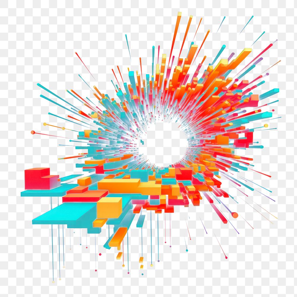 PNG Explotion art abstract graphics.