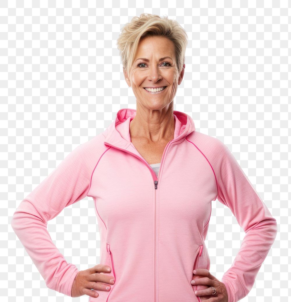 PNG Woman wearing exercise clothes sweatshirt sweater sleeve. 