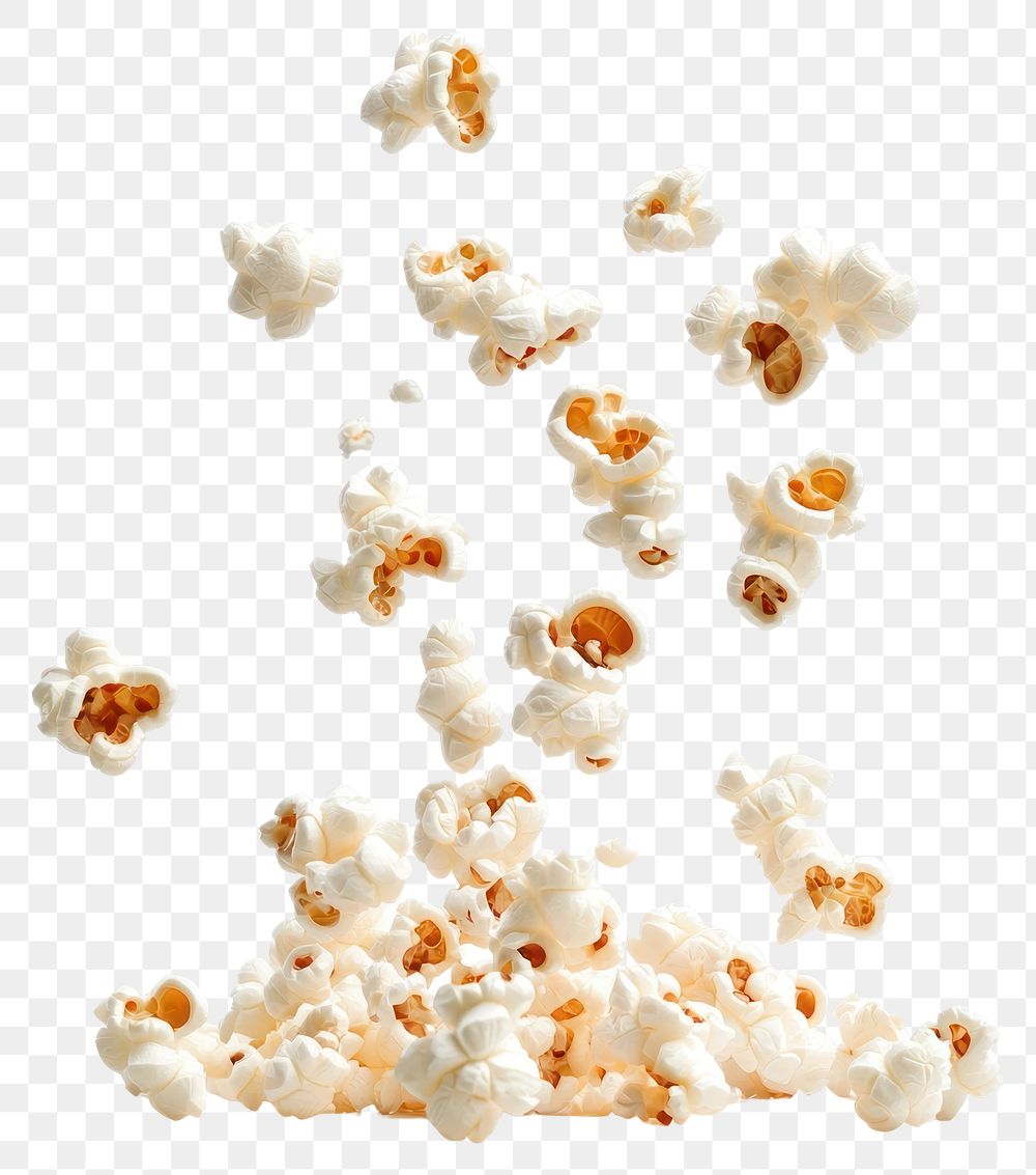 PNG Pile popcorns background snack white.