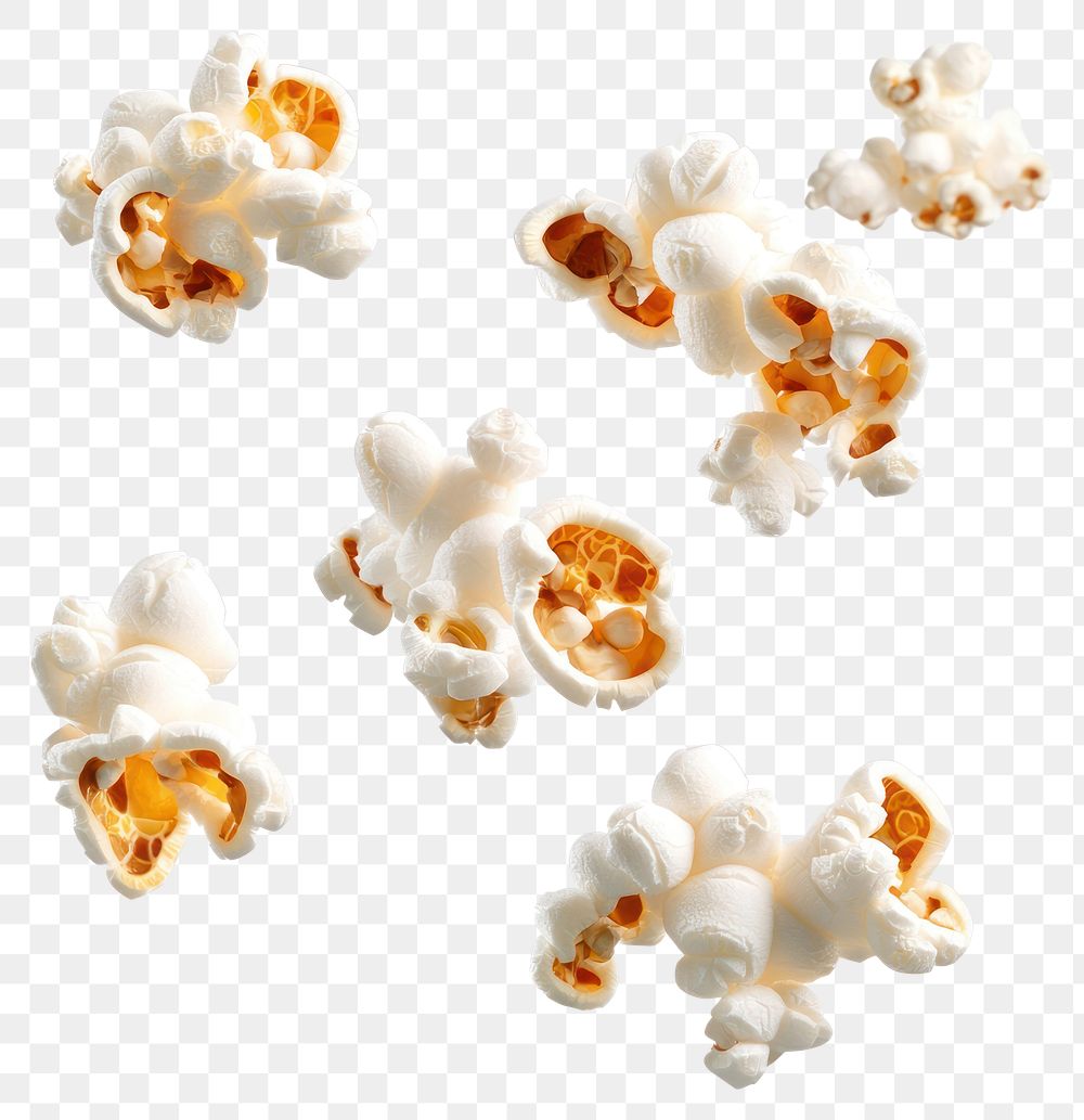 PNG Flying popcorns background isolated snack.