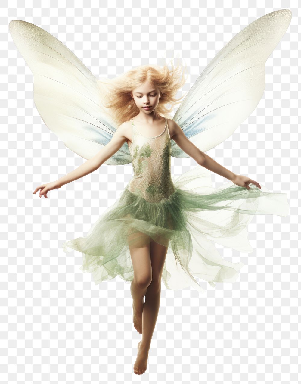 Dancing flying fairy angel. 