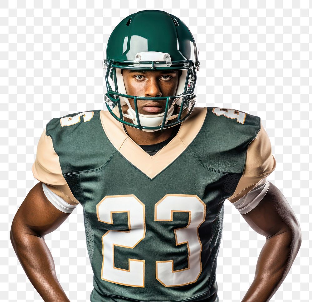 PNG American football player helmet sports green. 