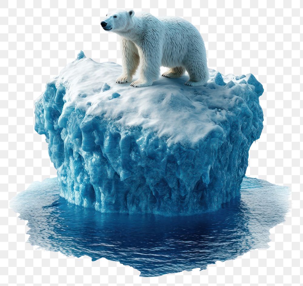 PNG Floating blue ice island bear wildlife polar.