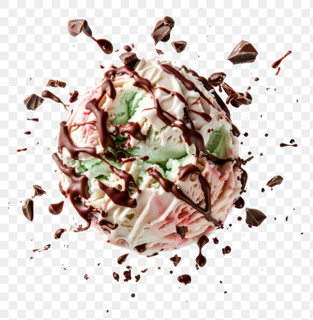 PNG Exploding mint ice cream food chocolate dessert.