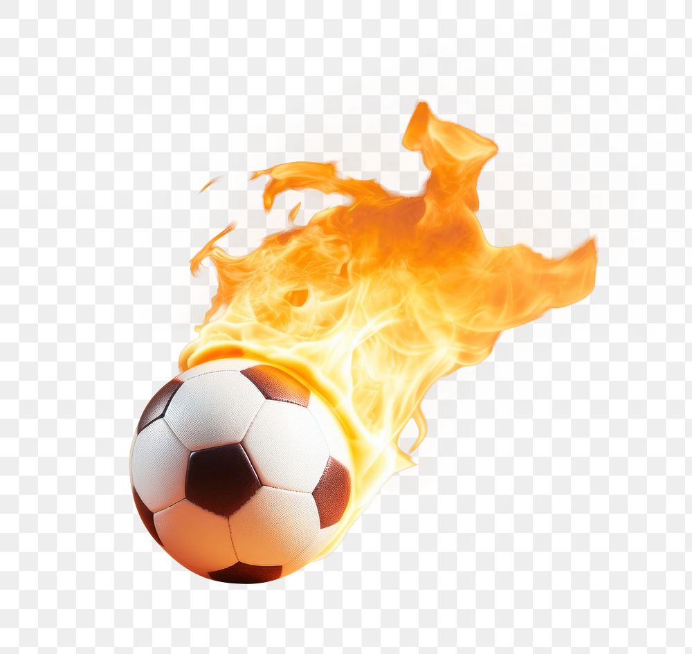 PNG Burning Football sports fire background.