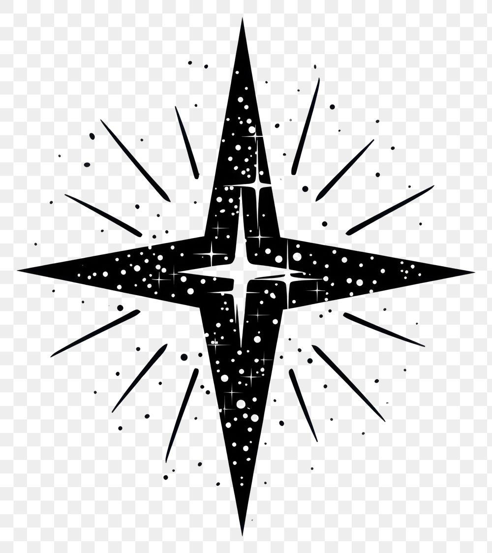 PNG Black Sparkle vector white star illustration.