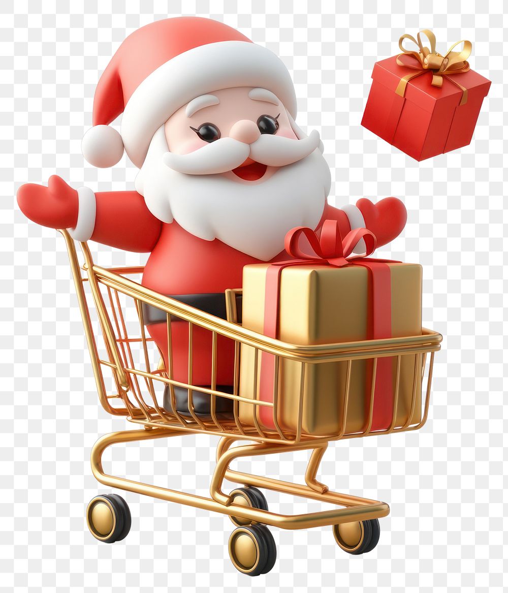 PNG Coquette christmas opening gift shopping santa gifts.