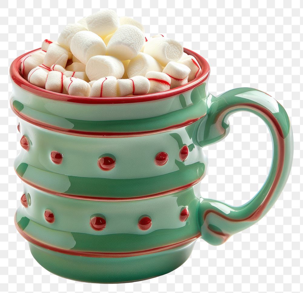 PNG Coquette christmas mug drink marshmallows chocolate.