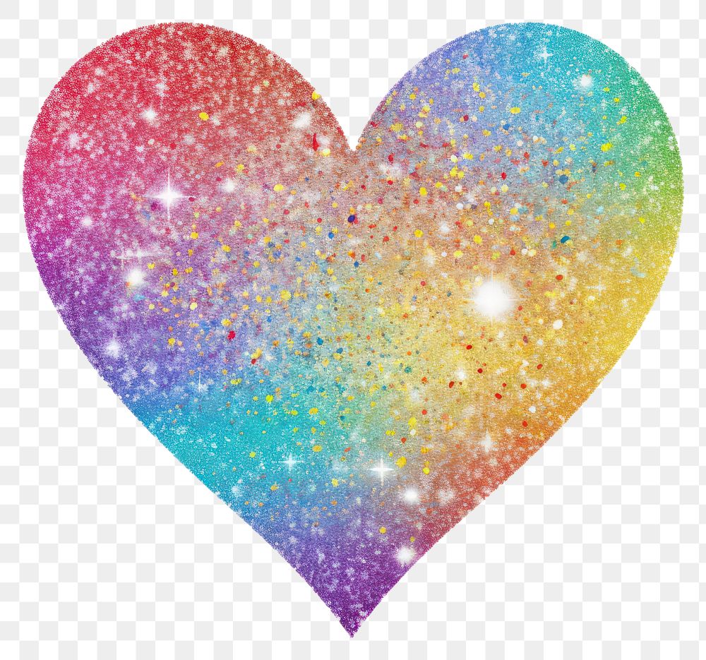 PNG Colorful heart icon backgrounds glitter shape.