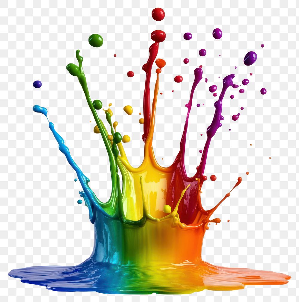 PNG Vibrant colorful paint splash art