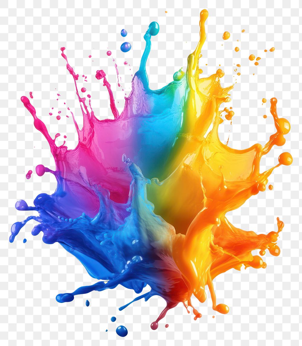 PNG Vibrant colorful paint splash artwork