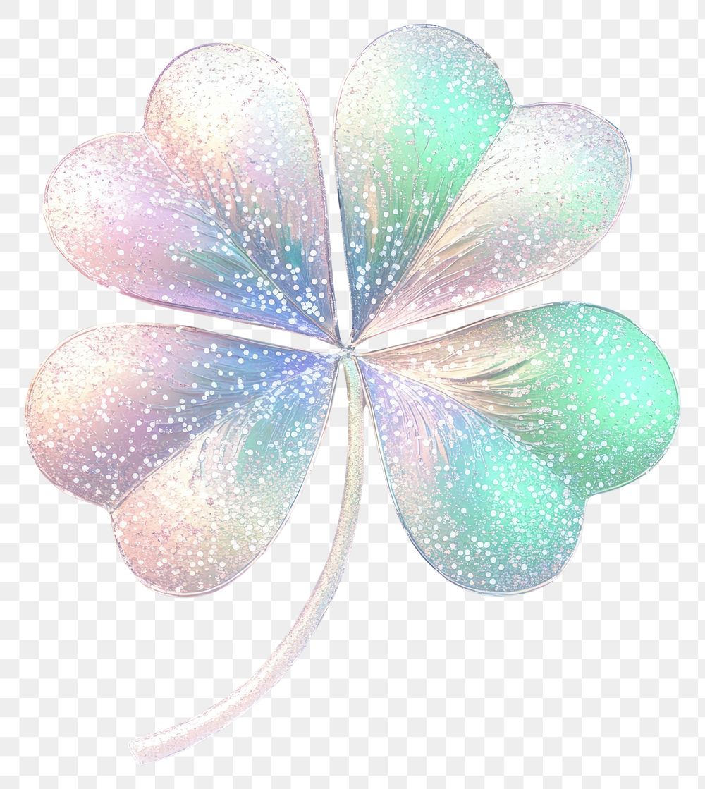 PNG  Glittering clover glitter pastel charm.