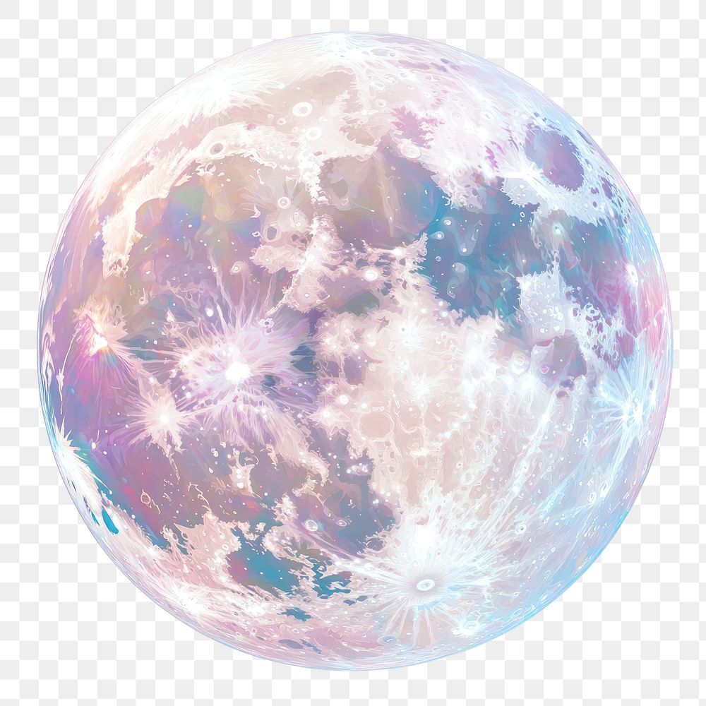 PNG  Full moon illustration whimsical space.